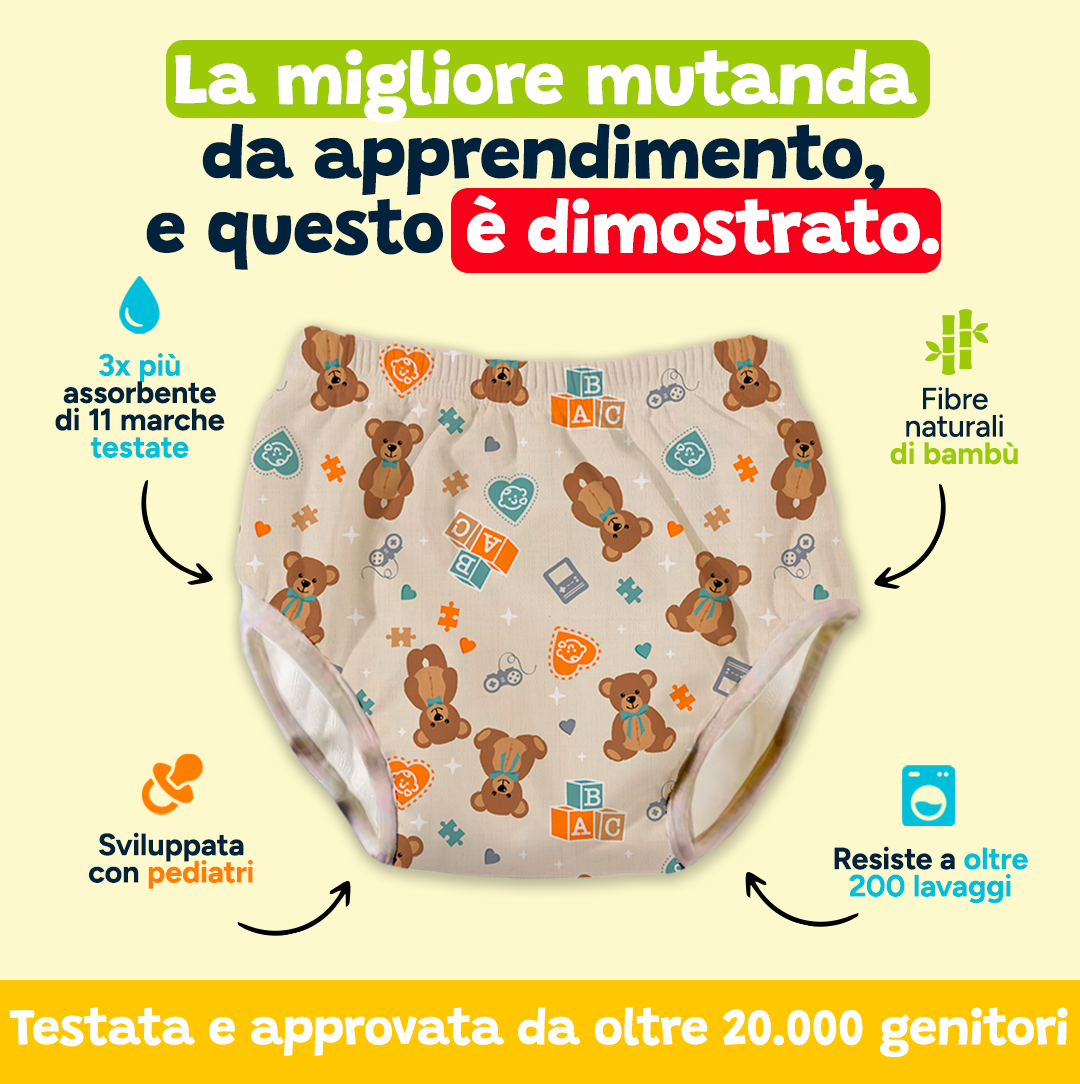 Mutandina d’Apprendimento – Teddy l'Orsetto 🐻