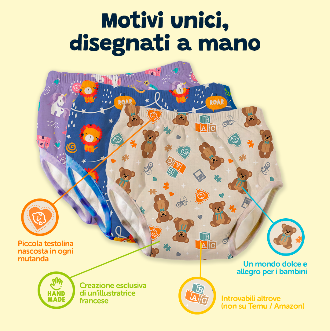Mutandina d’Apprendimento – Teddy l'Orsetto 🐻